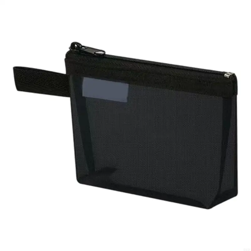 Breathable Nylon Mesh Storage Pouches Zippered Closure For Travel Cosmetics Organization Portable Makeup Organiser Bag K92C