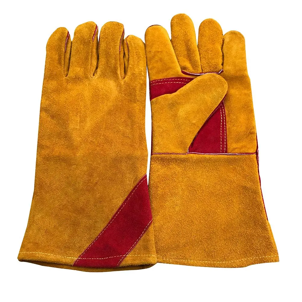 Fire Resistant Welding Gloves Heat Insulation BBQ Gloves Protection for Fireplace Stove Oven Grill Mig