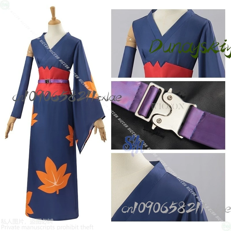 Shop1104340175 متجر Tsukuyo play Kintama tume Jersey مثير عالية الشق ثوب الكيمونو الياباني مابل ليف نمط Kawaii هالوين