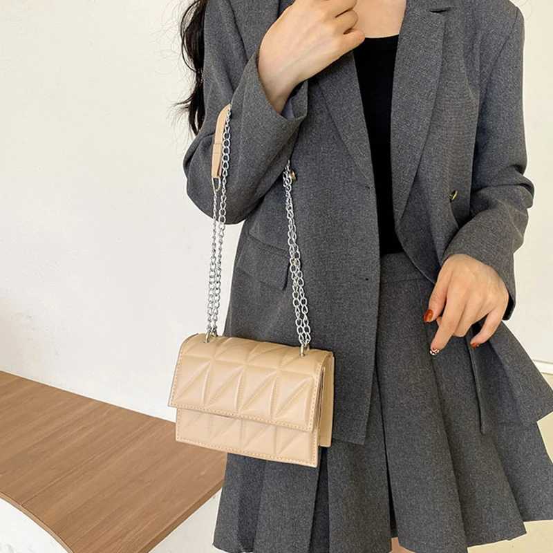 Designer Mode Frauen Umhängetasche Damen PU Leder Griff Handtaschen Kette Riemen Umhängetaschen für Frauen – Detail 22
