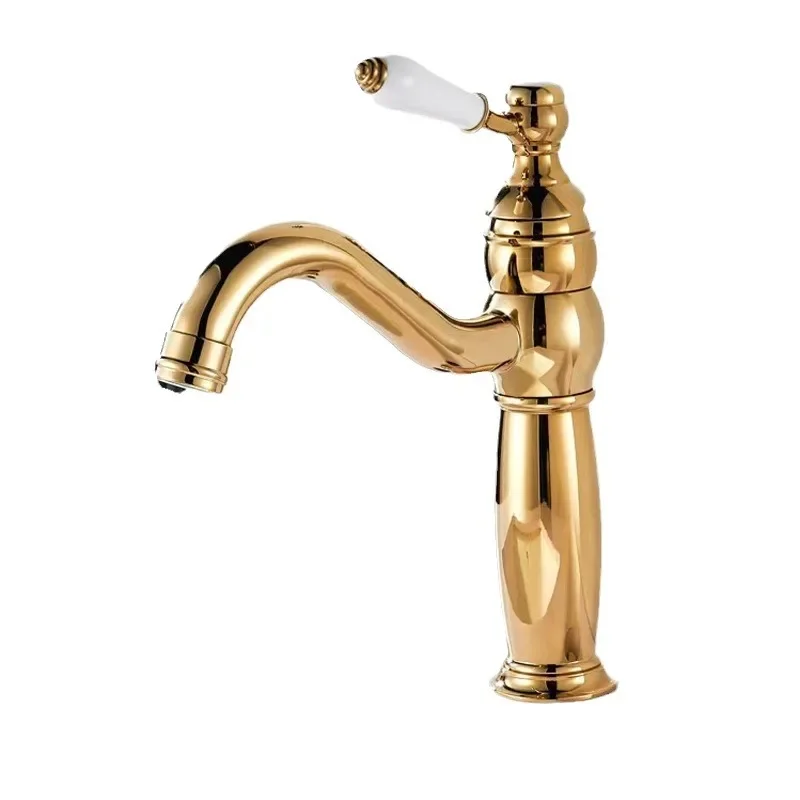 

Bathroom Washbasin, Countertop, Golden Rotating Hot and Cold Faucet for Household Use