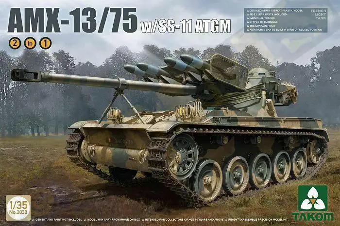 

Takom 1/35 2038 French Light Tank AMX-13/75 w/SS-11 ATGM