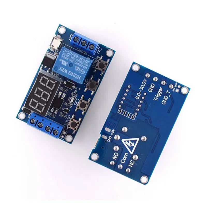 【PUBLICITY】4X DC 6-30V Support Micro-USB 5V LED Display Automation Cycle Delay Timer Control Off Switch Delay 6V 9V 12V 24V