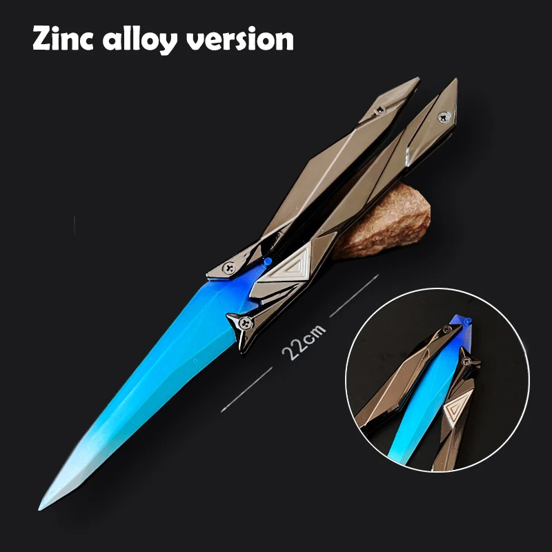 Valorant Singularity Vlindermes Opvouwbaar Replica Speelgoed voor Jongens Plastic Model Collectible Melee Gear voor Cosplay Gaming