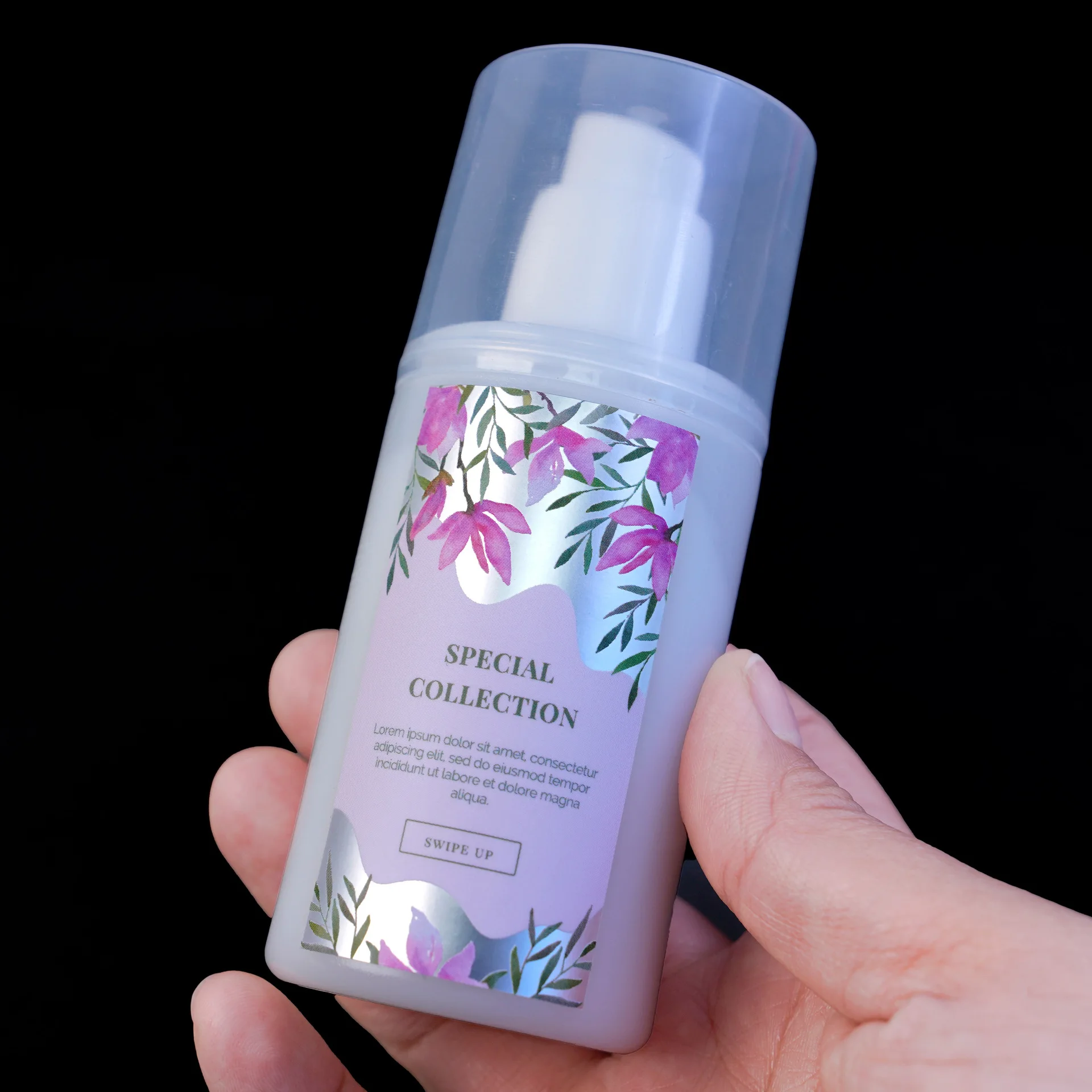 Customized Cosmetic Silver Foil Adhesive Stickers Color Printing Front and Back Waterproof Serum Bottle Packaging Labels