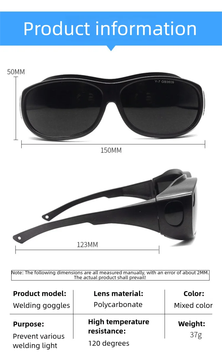 Welding Goggles for Eye Protection Against Welding Light Arc Light Slag Splashing Ultraviolet Rays Professional Grade