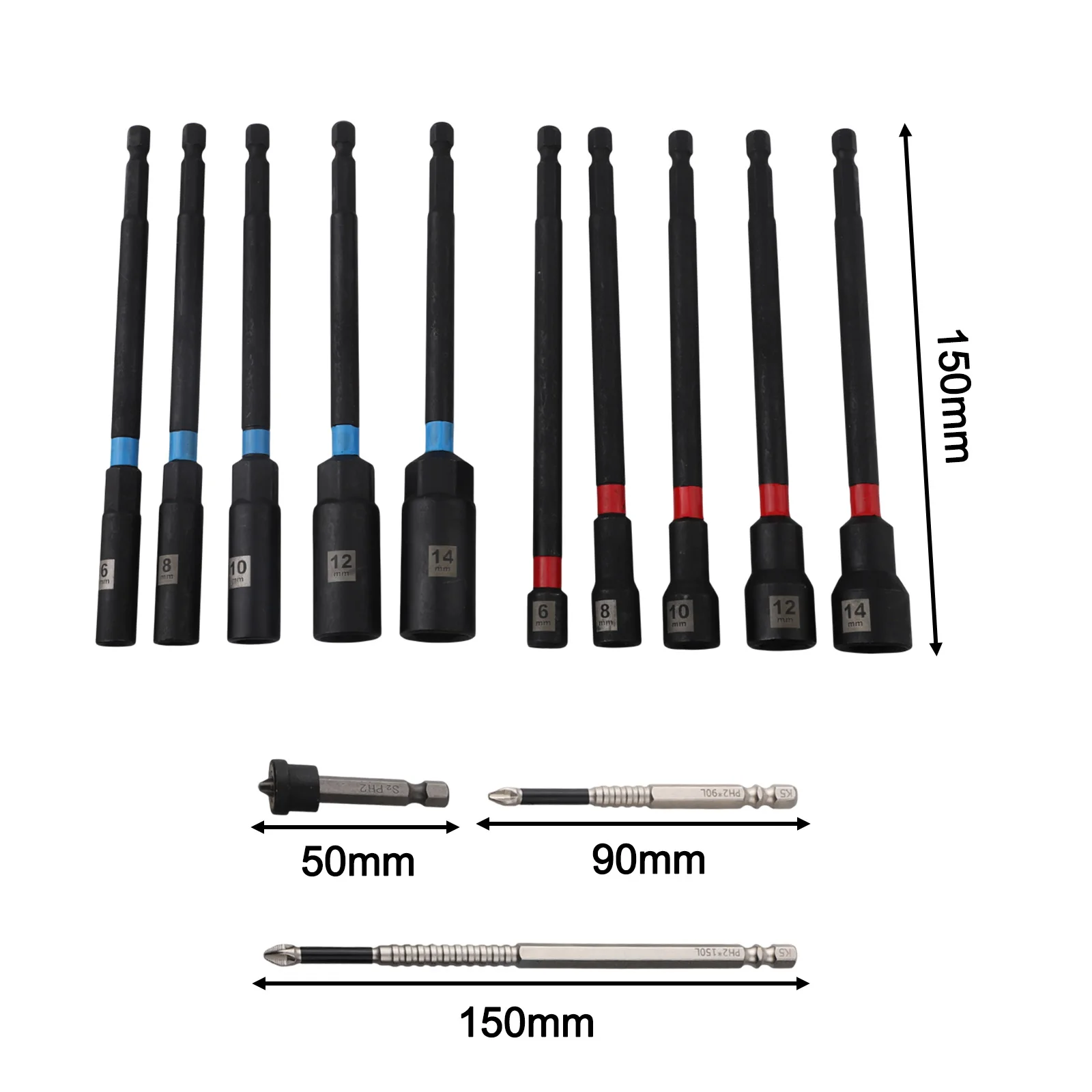 

Home Improvement Hexagon Nut Driver 150mm Extension Chrome Vanadium Steel Tool 10mm Size 13 Piece Set Chrome Vanadium Steel