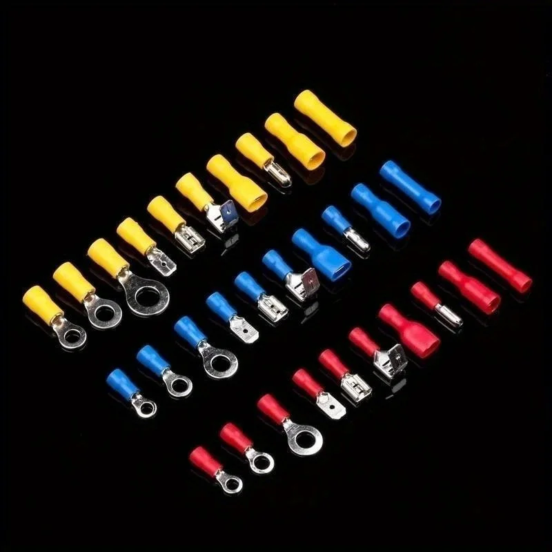 102/280/300/480pcs Comprehensive Electrical Terminal Kit-Durable Insulated Spade, Ring, Fork & Butt Connectors-Efficient Wire Or