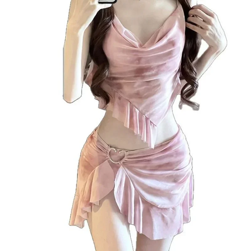 2025 Nuevo conjunto de bikini de tres piezas para mujer Traje de baño de dos piezas premium para cubrir, conservador adelgazante Vacaciones en la playa Hot Spring S