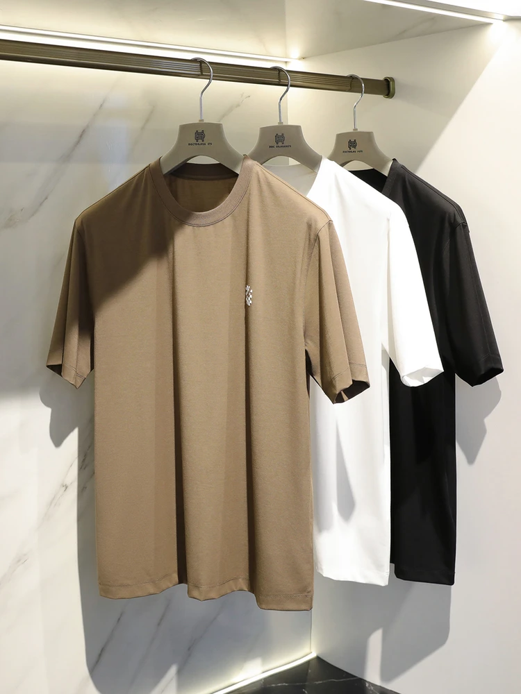 

Итальянская мужская футболка класса люкс для активного отдыха, лето 2025, дышащая, с охлаждающим эффектом, свободного кроя, в городском стиле