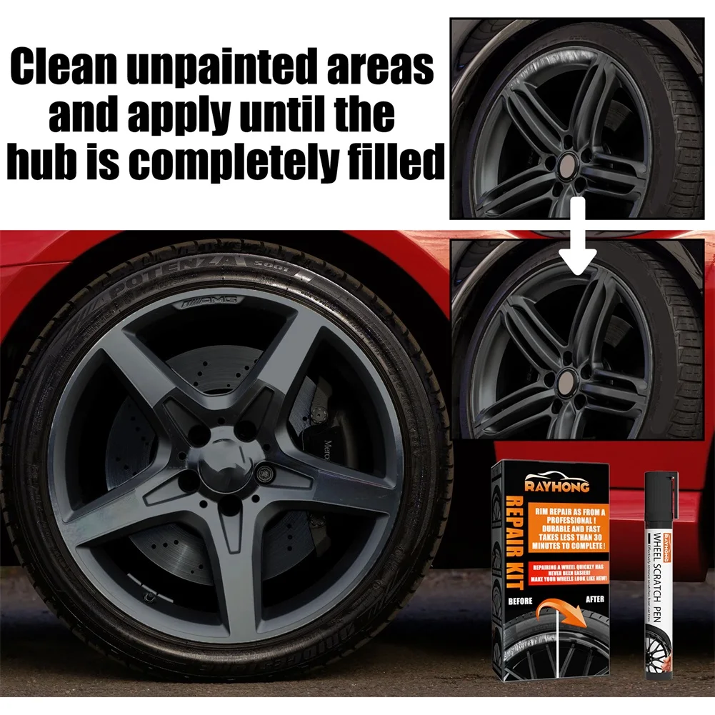 Vehicle Wheel Scratch Filler Kit & Long-Lasting Fix Used Car Exterior Detailing