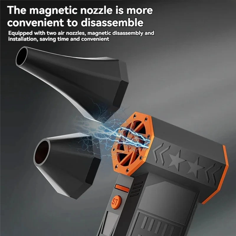 500000RPM X50 Powerful Violent Fan 240W High-Speed Portable 8000mAh Rechargeable 57m/s Typhoon Wind Type-C Charging Camping Fan view 2