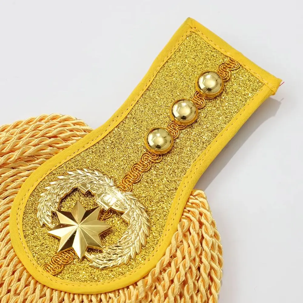 1Pair Multipurpose Shoulder Pad Epaulettes Brooch Board Colorful Tassel Fringe Epaulets With Buckle Jackets Overcoats Epaulett view 5