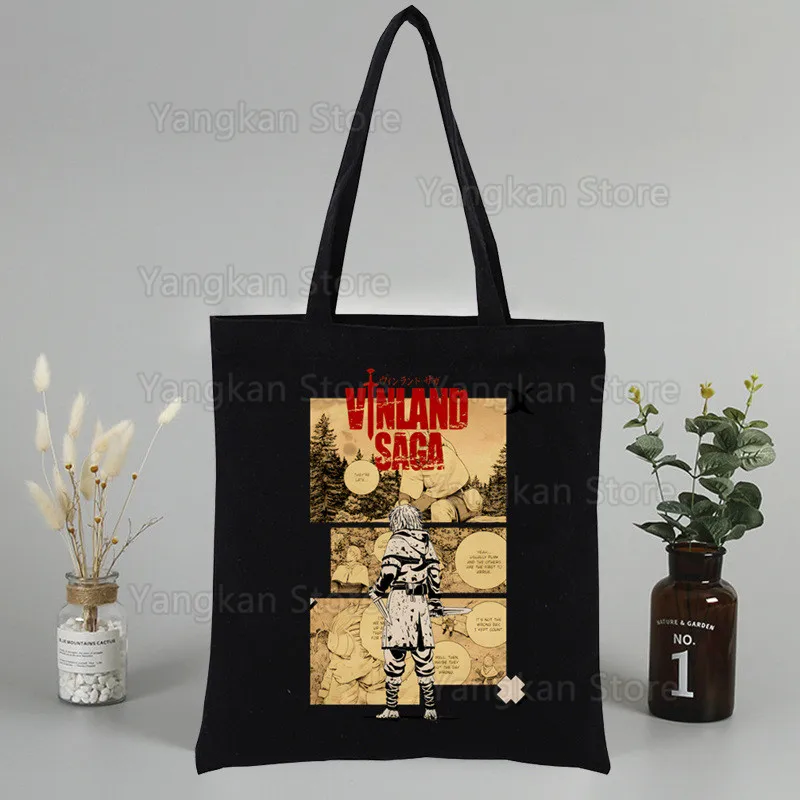 

Vinland Saga Wears Manga Printed Canvas Shoulder Bag Female Harajuku Funny Large-capacity Eco Environmental Shopper Bag