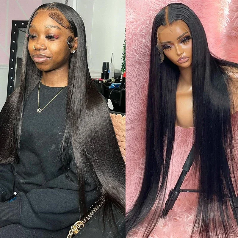 Transparent Straight Human Hair Wig Straight Lace Front Wigs Human Hair Brazilian 13x4 13x6 Lace Frontal Wig For Women