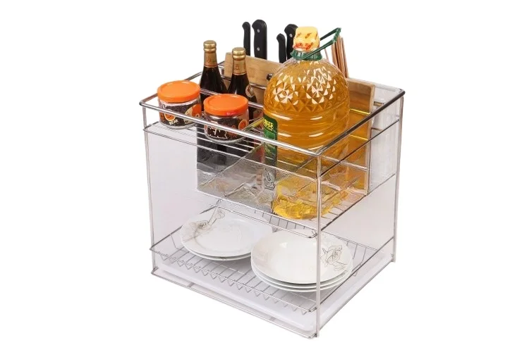 

Stainless Steel Seasoning Basket, Cabinet Dish Basket, Drawer Type, Dish Rack