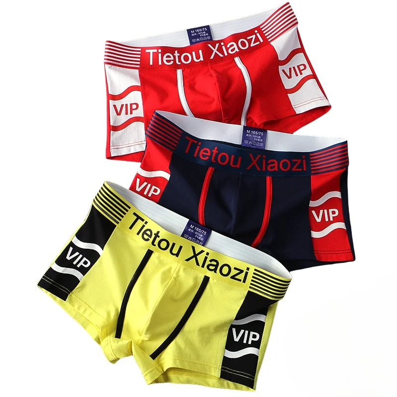 

2PCS Men's Underwear Cotton Boxers Comfortable Breathable Sexy Printed Flat Corner Underpants Fashion Loose Boys Sports Shorts