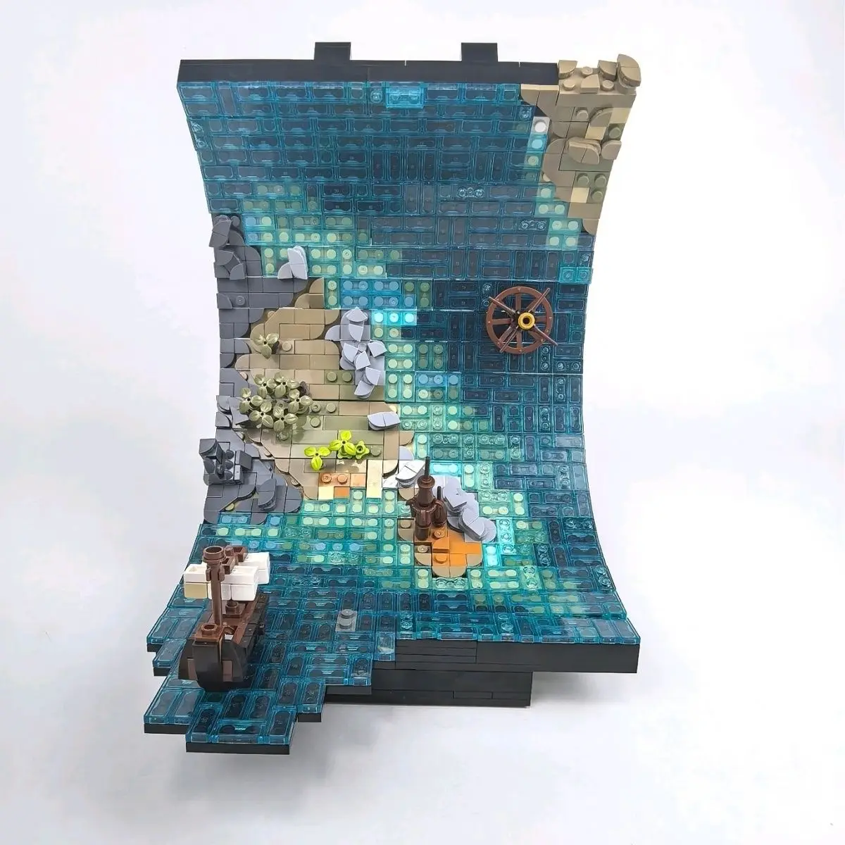 MOC Tears of the Ocean Rolling Sea Surface 3D Street Scene Model Educational Assembly Building Blocks Ornament Christmas Gift