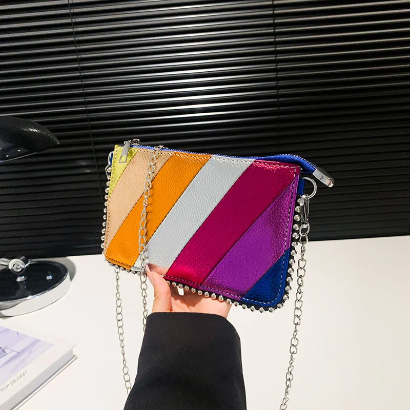 Multicolour Crossbody Bags For Women Fashion Clutch Bag Chain Mobile Phone Purses Travel Vacation Shoulder Bag Sac A Main Female