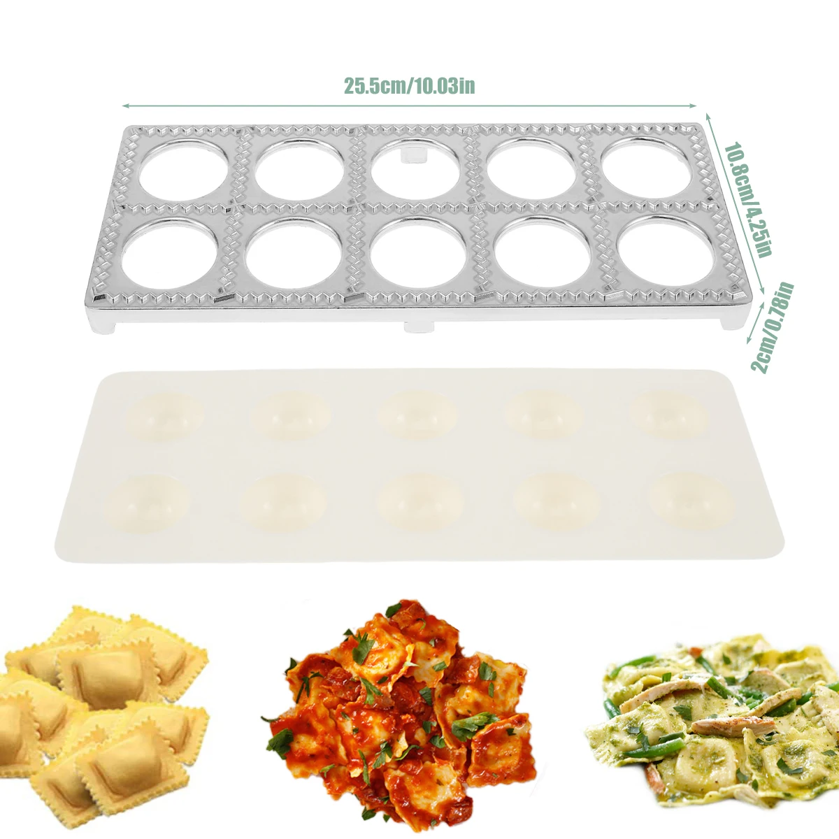 10/12 Holes Ravioli Maker Italian Pelmeni Press Mold Kitchen Gadget Pasta Press Cutter Tool Xmas Holiday Seasonal Cooking Gifts