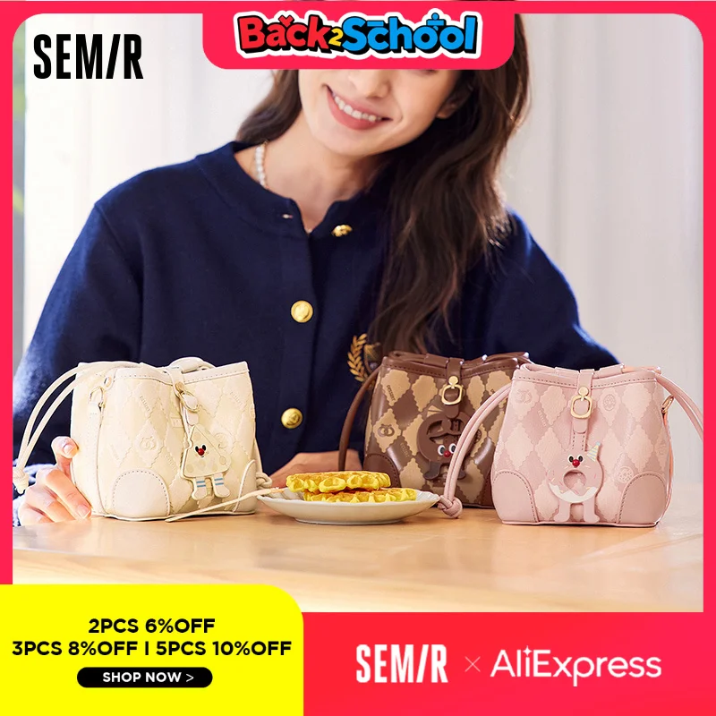 

Semir Bag Bucket Bag Women 2024 New Large and Small Crossbody Large Capacity Shoulder Bag Best Friends Drawstring Bag