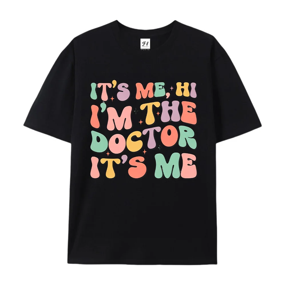 Women Funny Doctor Quote Graphic Print Short Sleeve T Shirt Crew Neck Casual Cute Summer Top Novelty Medical Worker Clothing