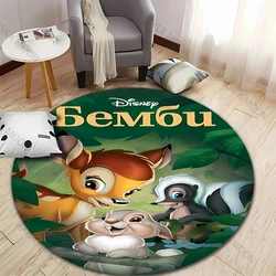 Disney Bambi Fawn Round Carpet Children's Rug Area Rug Round Rugs Floor Mat for Bedroom Living Room Chair Non-slip Rug