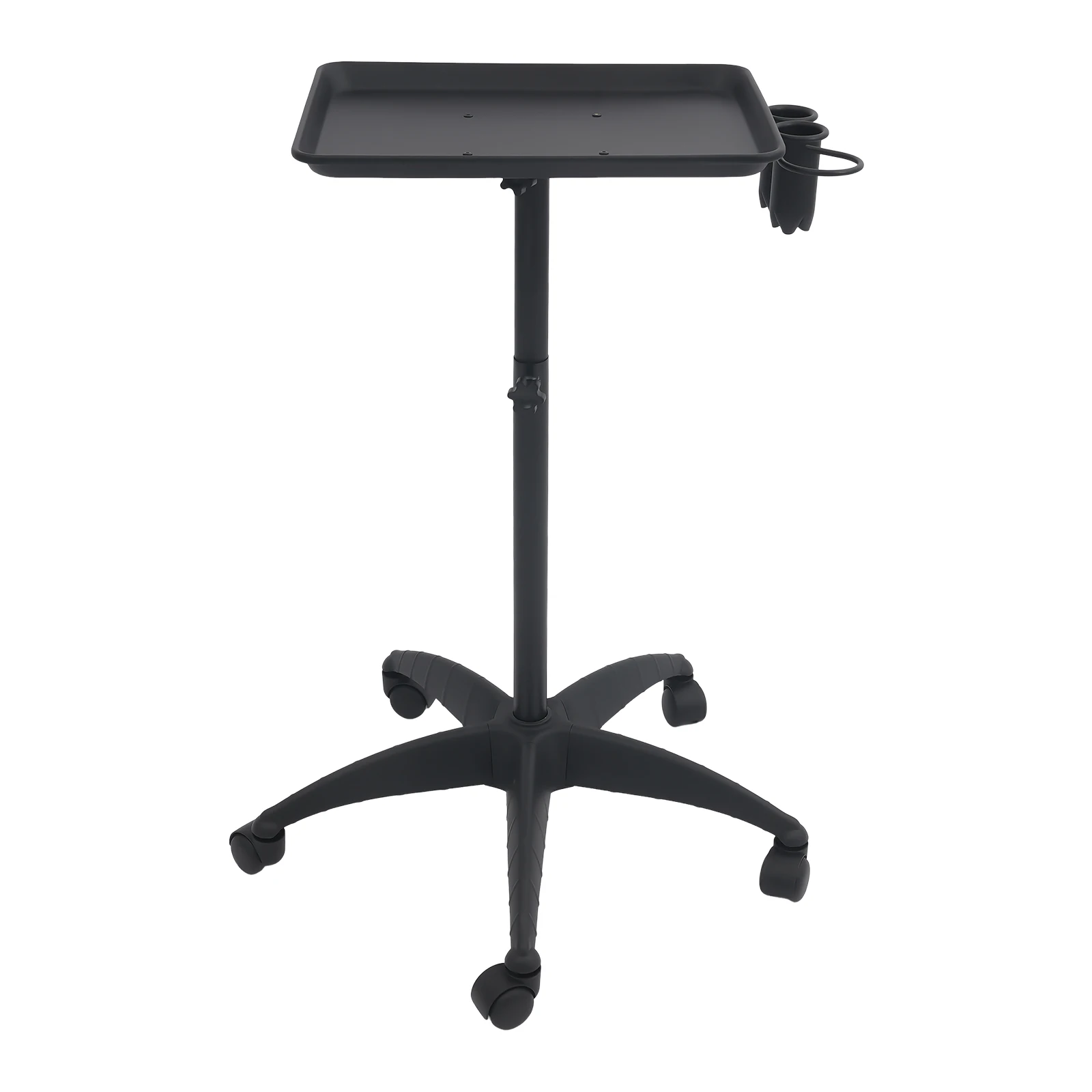 45×33cm Salon Trolley Cart, Height 25.2-42.5in Adjustable, 13lbs Capacity,Black Rolling Salon Equipment Stand,4 Wheels, for Barber Shop, Hair Salon