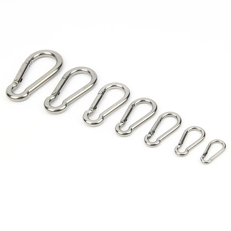 M4 - M10 Snap Hook 304 Stainless Steel Carabiner Rigging, Rescue Safety Buckle ,Carbine Snap Hook With Nut-lock