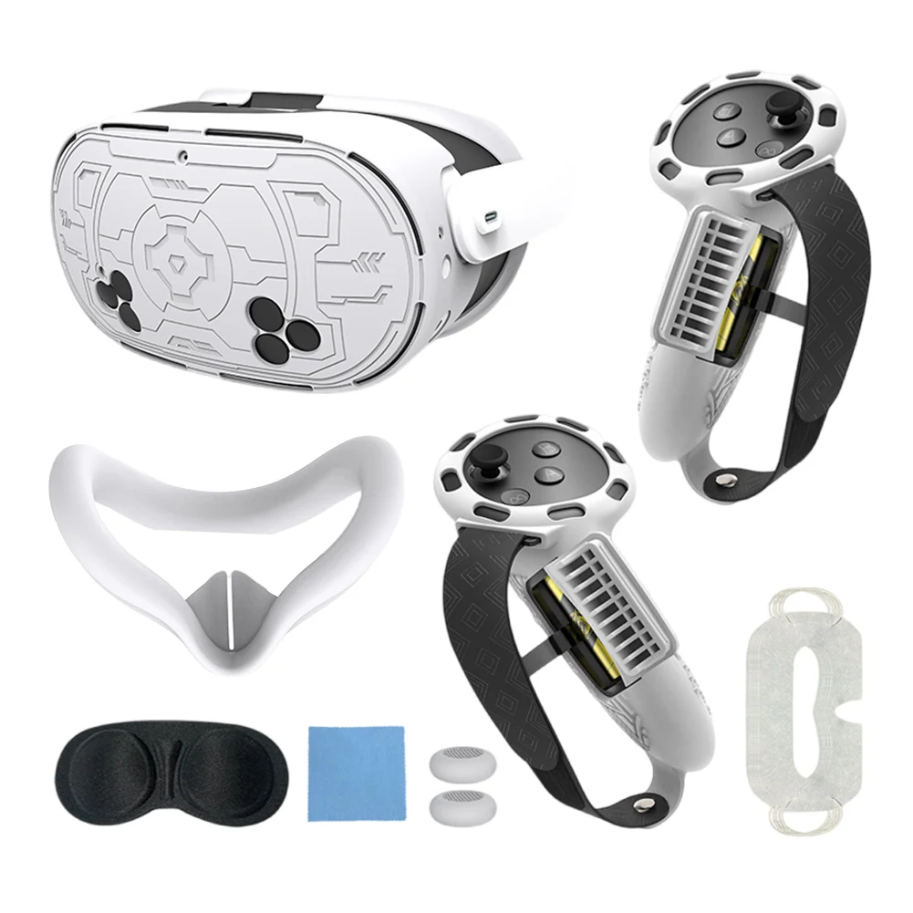 

Набор из 7 аксессуаров для VR-гарнитуры Meta Quest 3S: противоударные защитные накладки, чехол для лица, чехол для корпуса, защита для линз