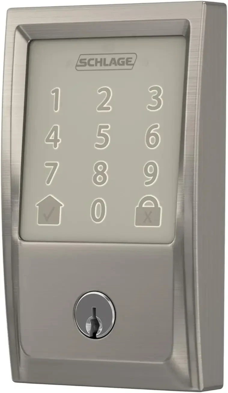 Schlage Encode Smart Wi-Fi Deadbolt mit Century Trim in Satin Nickel
