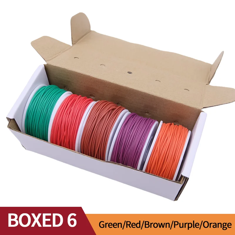 Hitze beständiger weicher Silikon draht 5 Farben im Box-Kit 30/28/26/24/22/20awg verse iltes flexibles Kabel elektrisch verzinnter Kupferdraht