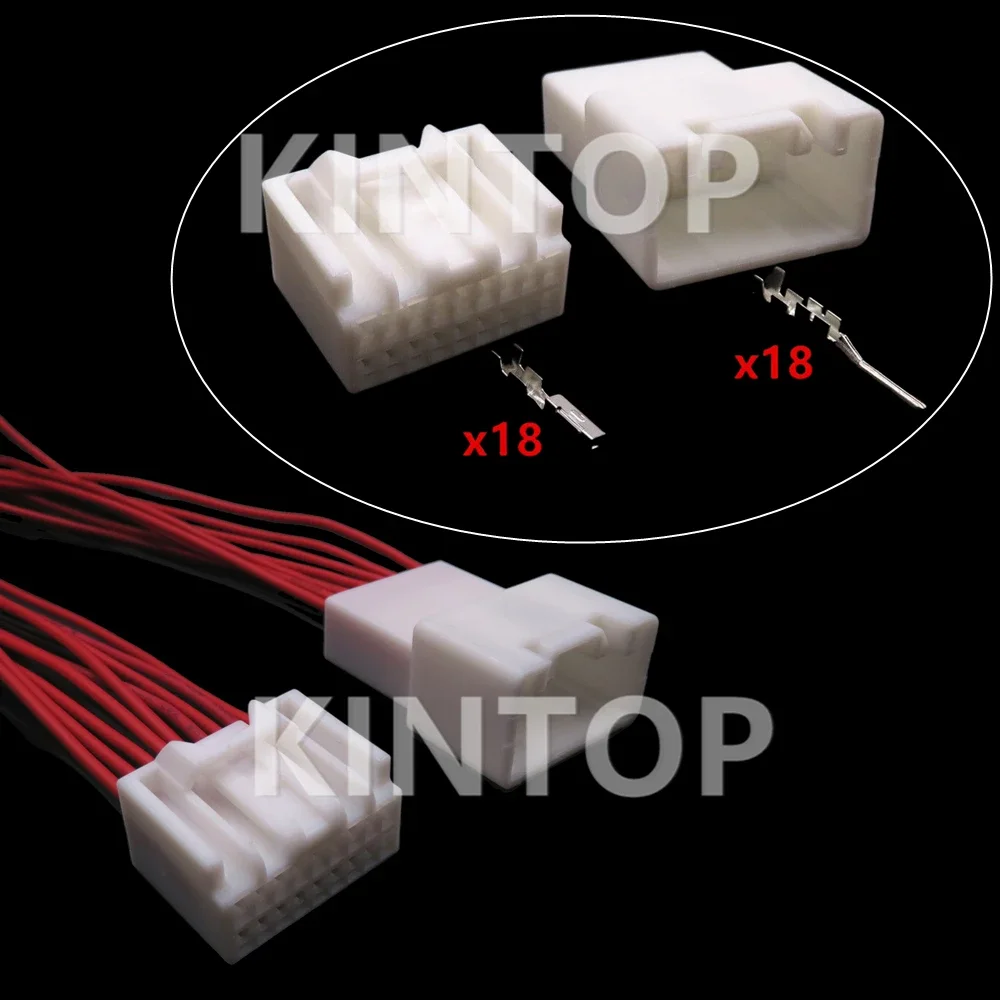 

1 комплект, 18-контактный автомобильный автоматический переключатель стеклоочистителя, жгут проводов, незапечатанная розетка переменного тока в сборе для Toyota 7282-5833 7283-5833 90980-11912