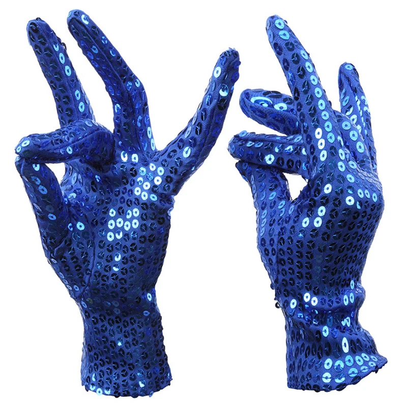 Punk Gothic Fashion Shining Sequins Gloves Women Party Music Festival Magic Stage Performance Halloween Cosplay Adult Mittens