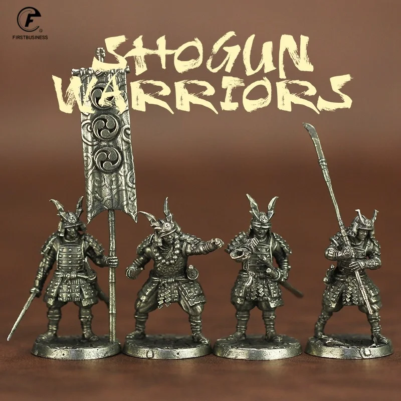 1 set 5 style new Japanese Shogunate Samurai Soldier Sculpture Copper Miniature for Men Birthday Gifts Figurines Ornament