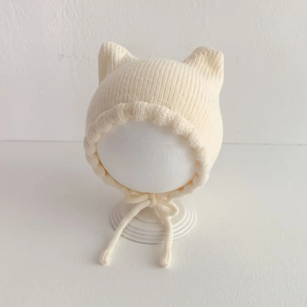 

Cute Winter Cat Ear Knit Hat Solid Color Newborn Baby Knitting Hat Soft Warm Infant Ear Protection Cap Boys Girls