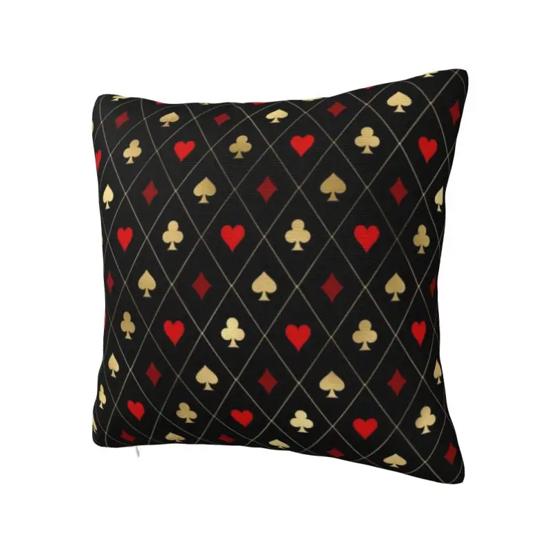 Luxury Playing Card Poker Sofa Cushion Cover Velvet Heart Diamond Club Queen of Spade Throw Pillow Case for Living Room