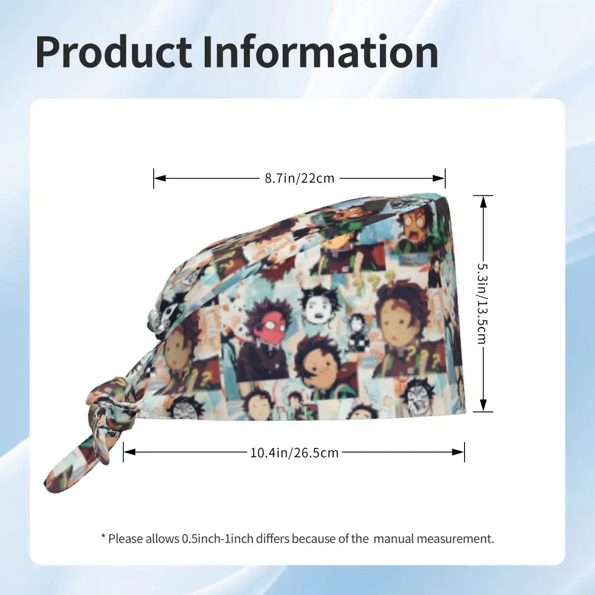 Gorro de trabajo de limpieza personalizado Demones S-Slayer, gorro exfoliante cómodo para hombres y mujeres, gorro quirúrgico, gorro exfoliante para enfermera para dentista