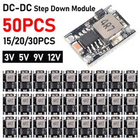 DC-DC Buck Converter Step Down Module Adjustable Voltage Regulator Module 5V-30V To 3.3V 5V 9V 12V 3A for Car Motorcycle Battery