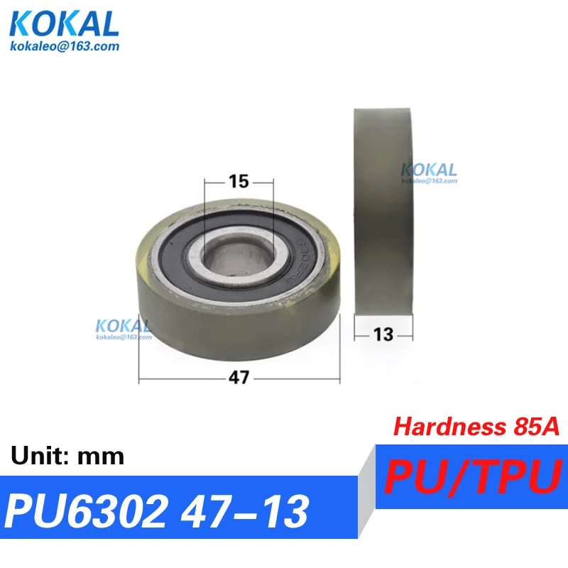 [PUd15] 2/4pcs high quality 6002RS 6202 TPU PU ball bearing roller wheel counting machine bearing pulley Model car whhel 50mm