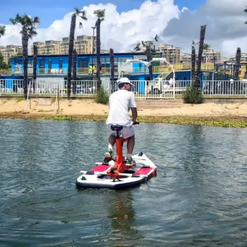 Portable Floating Pedal Water Bike Integrated Inflatable SUP Bicycle for Adult Rental Business Factory Supply
