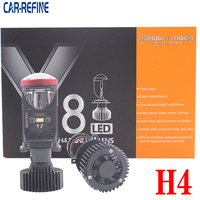 22000LM  Y8 H4 LED Headlights with Projector Lens Turbo Fan Auto H4 LED Lights Super Bright 9003 HB2 H4 Hi-Lo Car LED Headlight