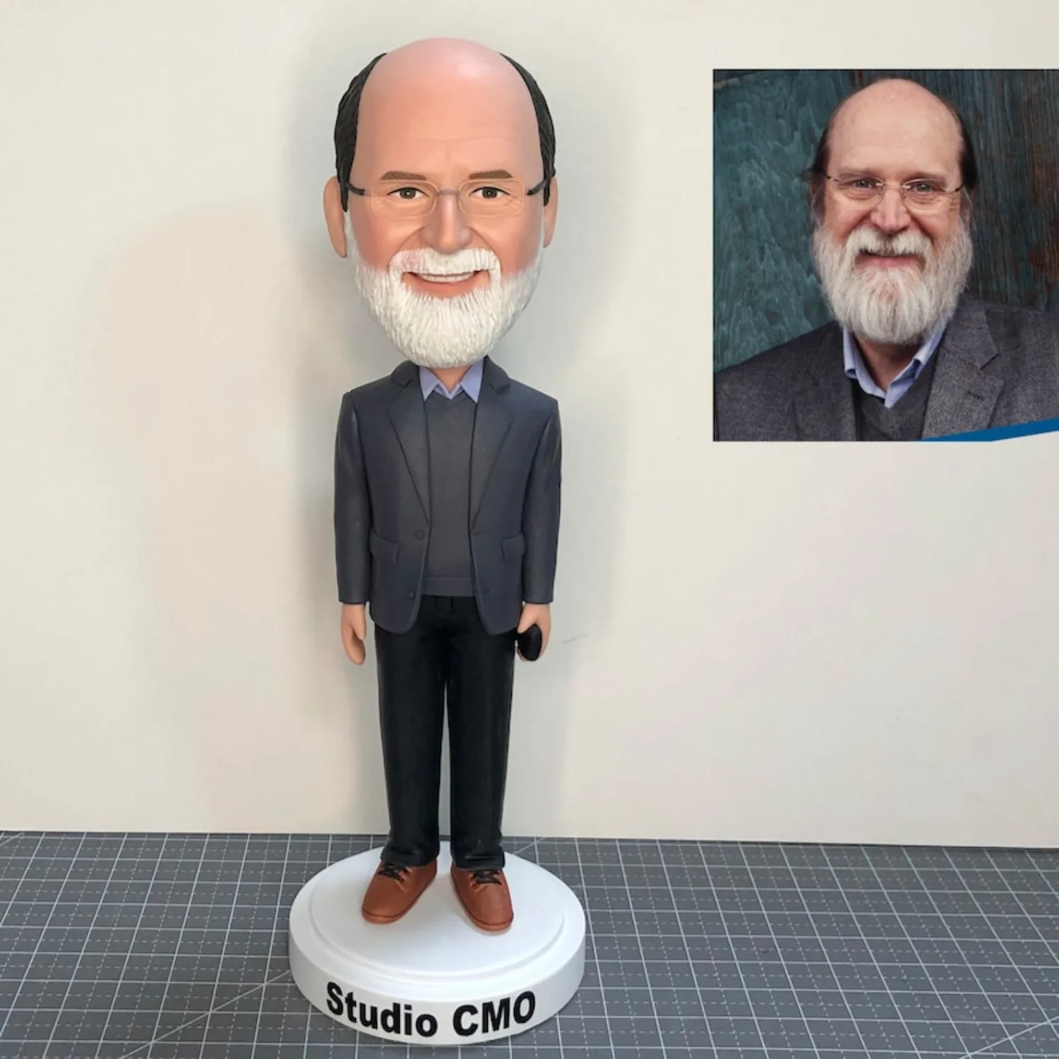 

Custom Beard Man Bobblehead Fathers Day Gift Anniversary Gift For Him Boss Gift Handmade Full Body Clay Figurine Keepsake