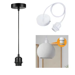 Portalampade a sospensione vintage E26 E27 con cavo da 1 m Portalampada da soffitto Base paralume nordica a mezze denti per lampada a sospensione