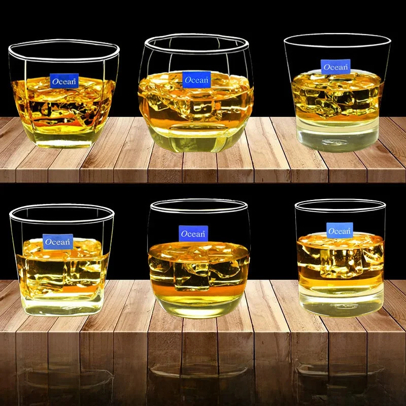 

Ocean Shorty Lead-Free Heat-Resistant Transparent Glass Cup round Square Whiskey Beer Cup Rinse Cup Non-Insulated Drinking Glass