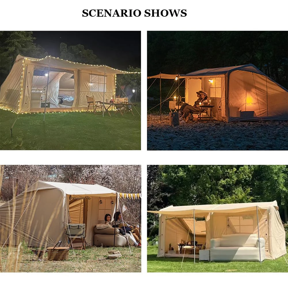 Inflatable Tent 2-4 Person 4-Season Waterproof Oxford Fabric with Pump Stove Jack Family Camping Tent