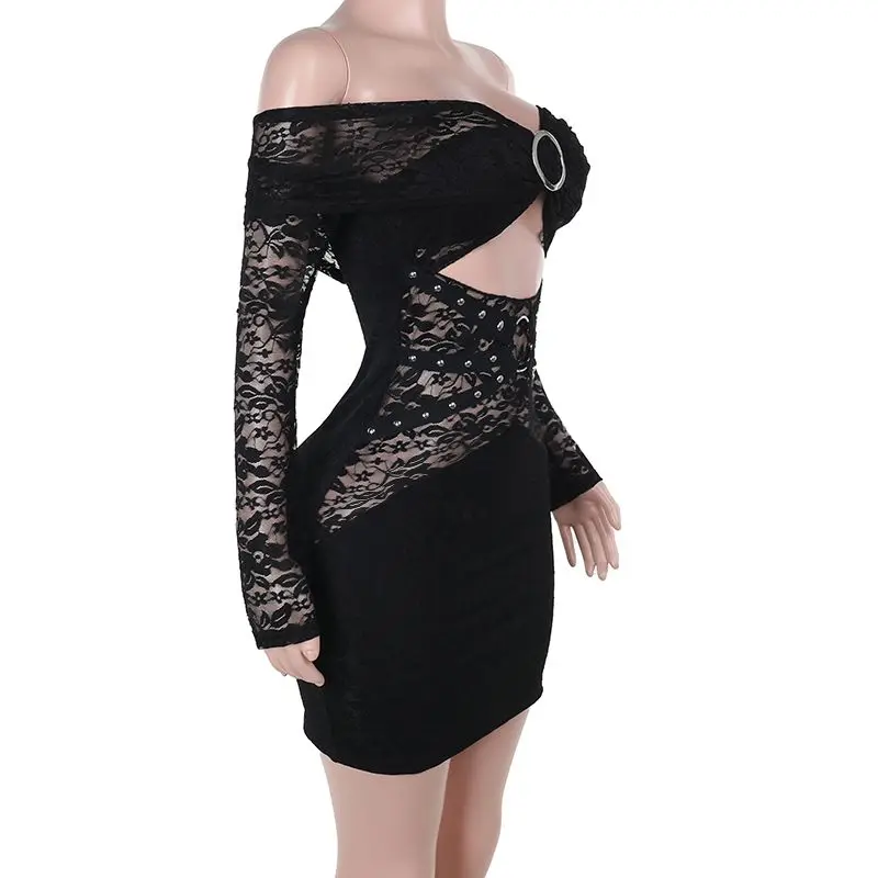 فساتين Bodycon ضمادة امرأة الطقس البارد الصوف مستقيم سيدات الأعمال قبالة الكتف العجل طول مكتب الشركة جميلة #4