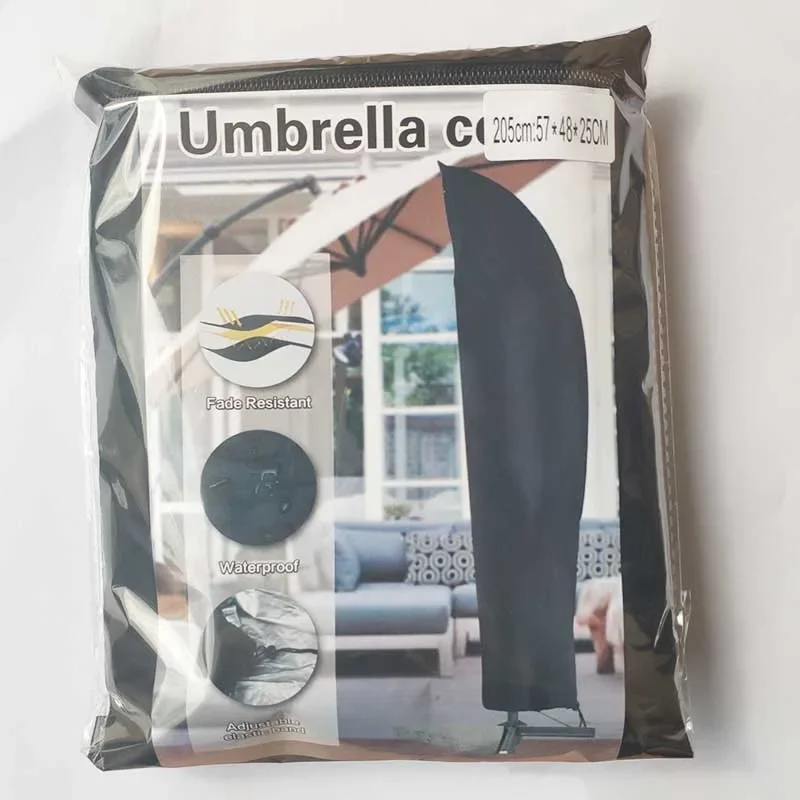 Outdoor Umbrella Cover Patio Parasol Waterproof Umbrella Cover  Drawstring Dust Protective Case Cantilever Mat