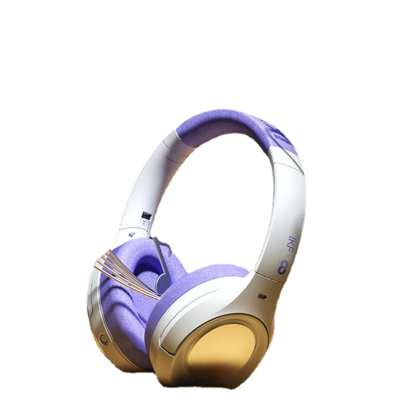 YY Noise Reduction Headset Bluetooth Headset Eight-Pointed Stars Purple Eggplant Eggplant Purple