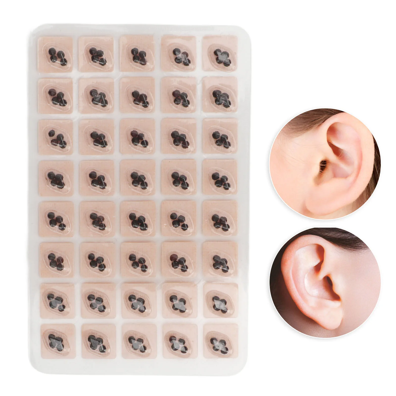 400Pcs Ear Acupuncture Seeds Ear Vaccaria Seeds Beads Therapy Ear Auriculotherapy Acupuncture Therapy Massage Ear Press Stickers